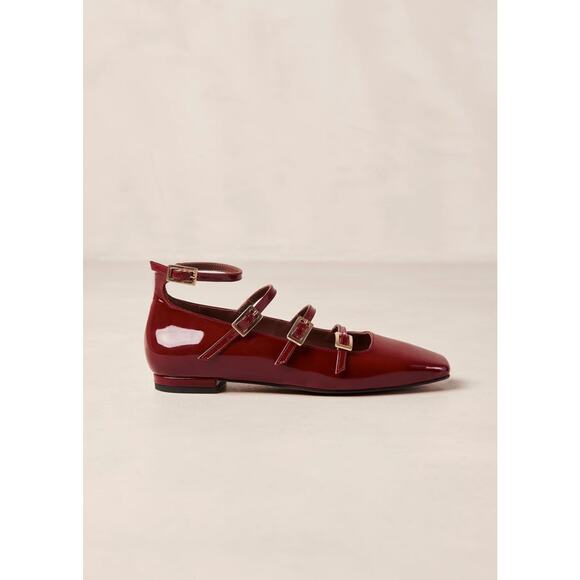 Alohas Luke Multi-Strap Ballerina Shoes Onix Wine Burgundy - 8 - Picture 3 of 8